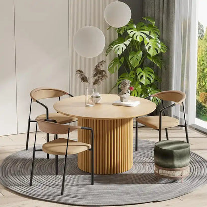 Solid Wood 46 Round Dining Table for 4 People Nordic style - 46*30