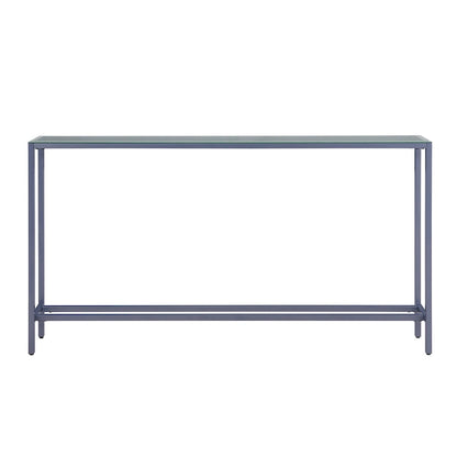 SEI Furniture Ham Long Narrow Console Table with Mirrored Top