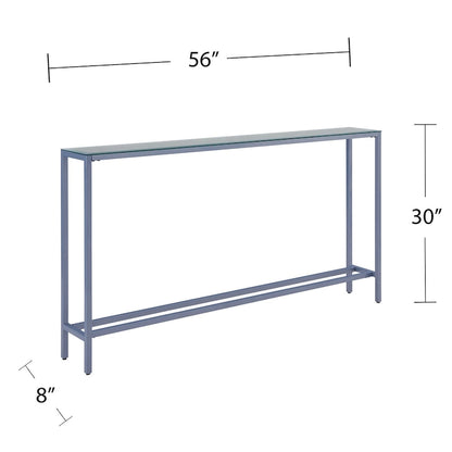 SEI Furniture Ham Long Narrow Console Table with Mirrored Top