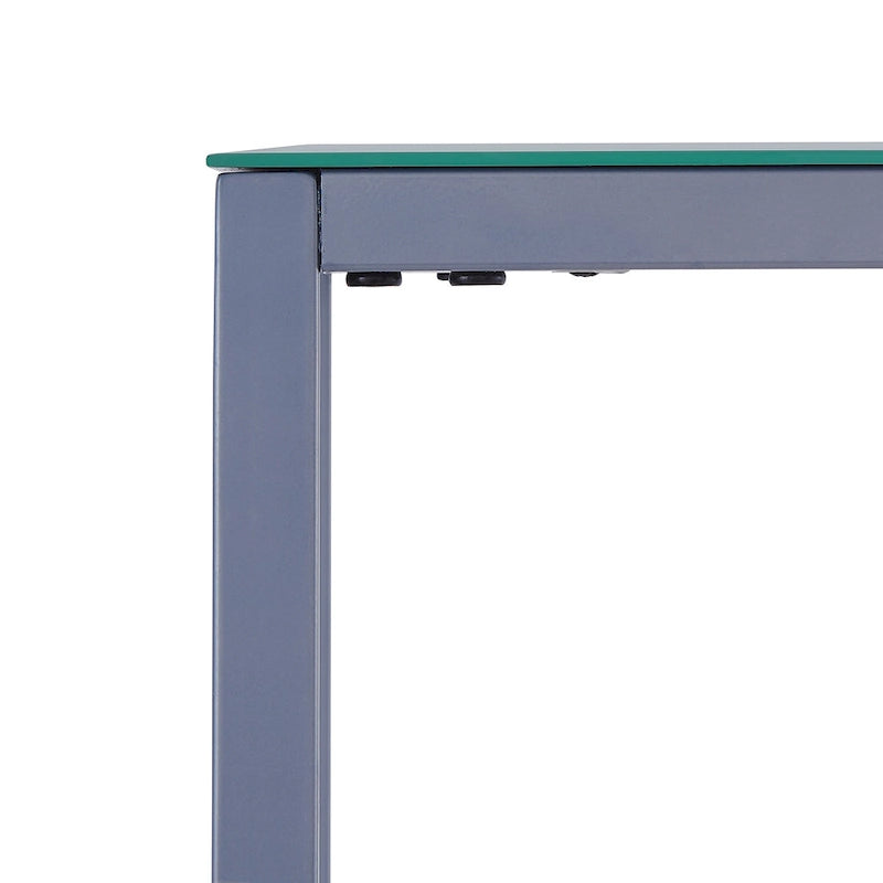 SEI Furniture Ham Long Narrow Console Table with Mirrored Top