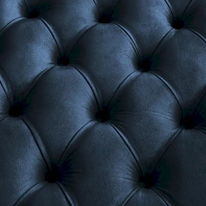 Perdita Gold Finish Velvet Round Tufted Ottoman by iNSPIRE Q Bold