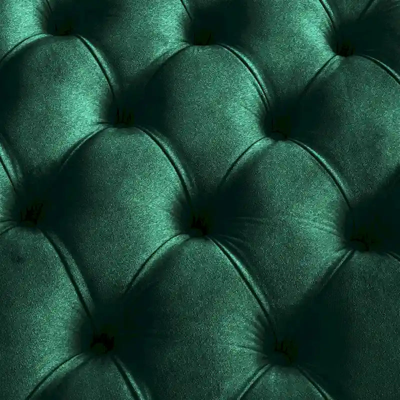 Perdita Gold Finish Velvet Round Tufted Ottoman by iNSPIRE Q Bold