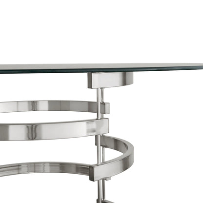 Nova Round Glass Top Vortex Iron Base Counter Height Table by iNSPIRE Q Bold