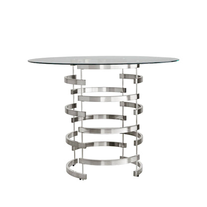 Nova Round Glass Top Vortex Iron Base Counter Height Table by iNSPIRE Q Bold