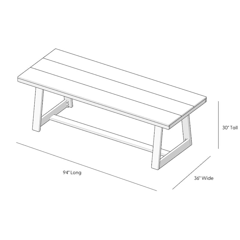 Plank and Beam Classic Solid Wood Conference Dining Table - 94