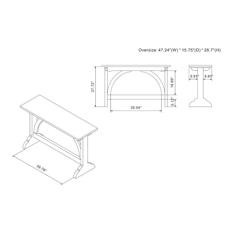 Catrina Rustic Oak Finish 47-inch Sofa Table by Furniture of America