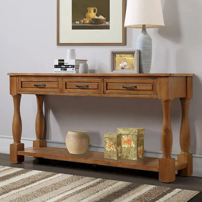 63.38 Long Sofa Console Table with 3 Drawers for Entryway Behind Couch Hall Foyer