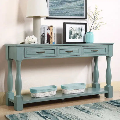 63.38 Long Sofa Console Table with 3 Drawers for Entryway Behind Couch Hall Foyer