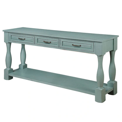 63.38 Long Sofa Console Table with 3 Drawers for Entryway Behind Couch Hall Foyer