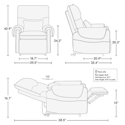 Chloe Power Lift Recliner with Heat Massage for Elderly