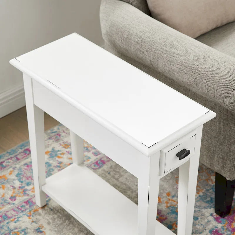 Leick Home One Drawer Narrow Side Table with Shelf