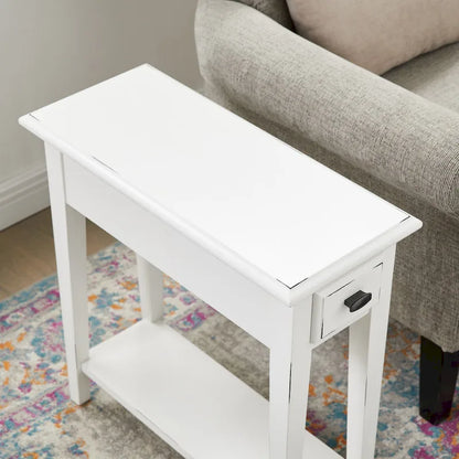 Leick Home One Drawer Narrow Side Table with Shelf
