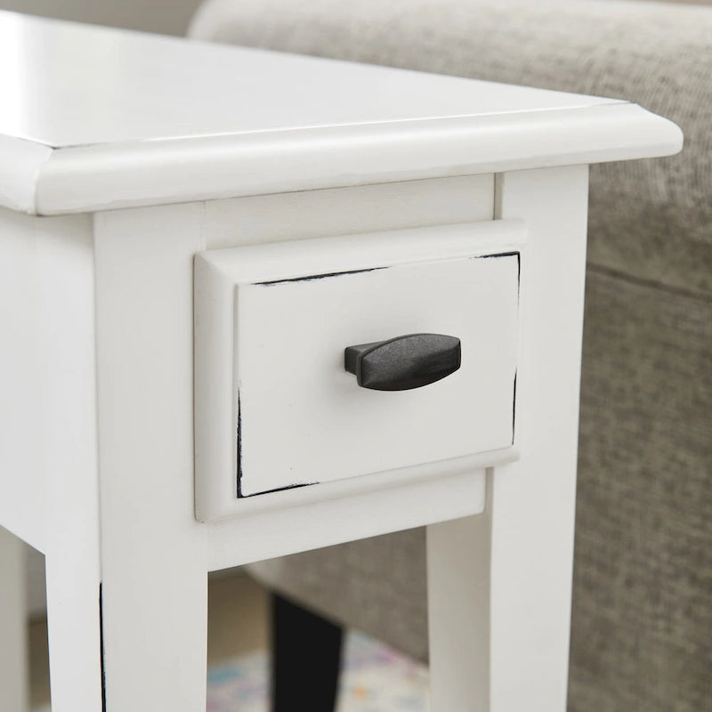 Leick Home One Drawer Narrow Side Table with Shelf