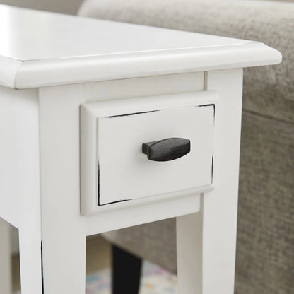 Leick Home One Drawer Narrow Side Table with Shelf