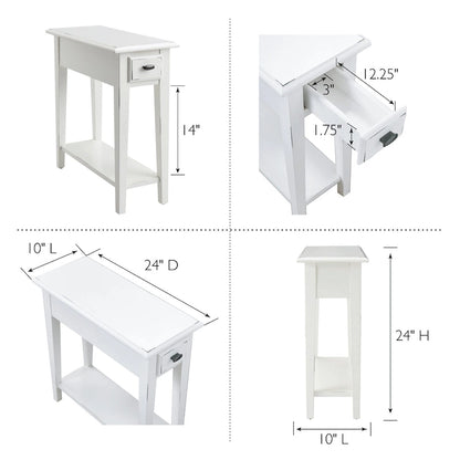 Leick Home One Drawer Narrow Side Table with Shelf