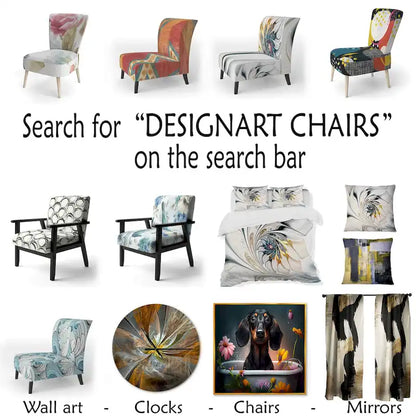Designart 'White Stained Glass Floral' Upholstered Floral Accent Chair
