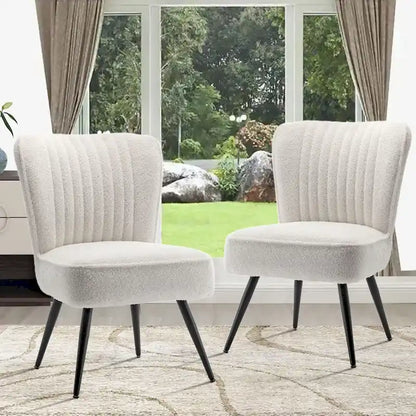 Armless Accent Chair Set of 2 , Living Room Chairs modern accent chairs for bedroom