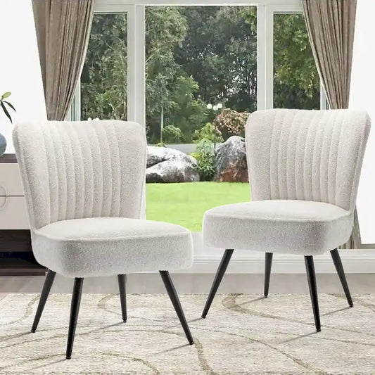 Armless Accent Chair Set of 2 , Living Room Chairs modern accent chairs for bedroom