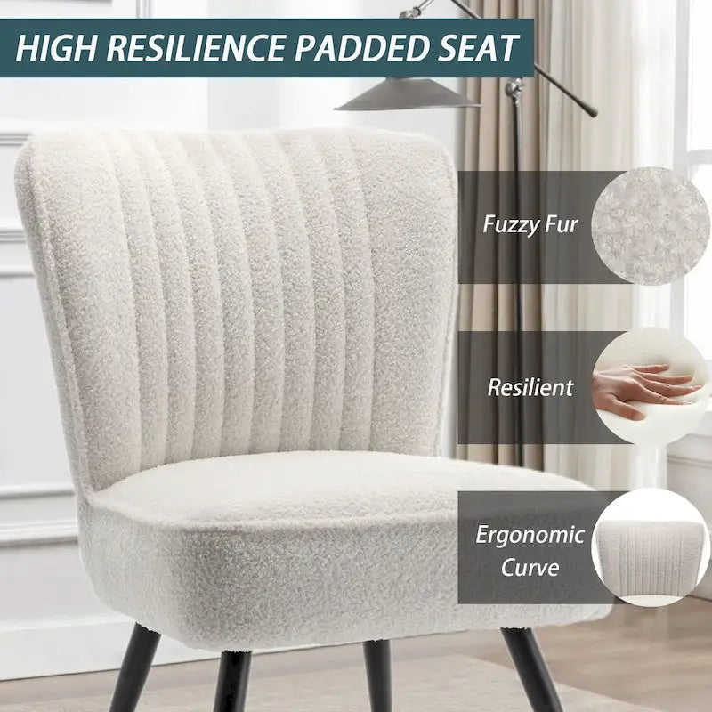 Armless Accent Chair Set of 2 , Living Room Chairs modern accent chairs for bedroom