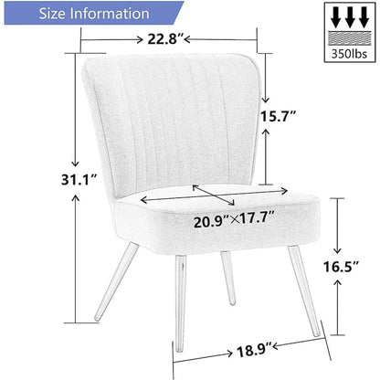 Armless Accent Chair Set of 2 , Living Room Chairs modern accent chairs for bedroom