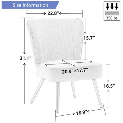 Armless Accent Chair Set of 2 , Living Room Chairs modern accent chairs for bedroom