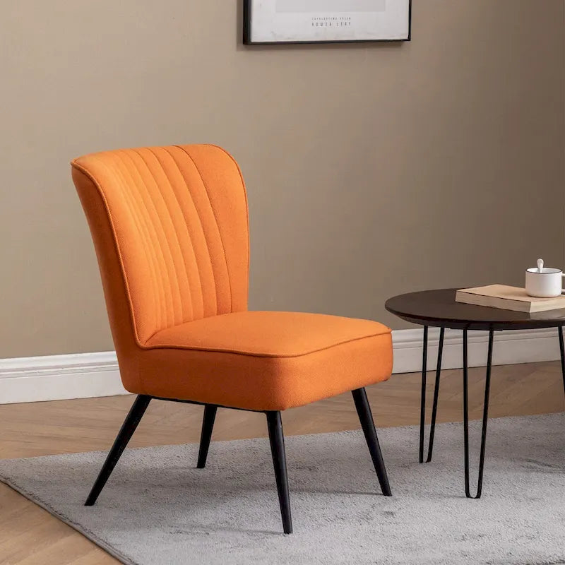 Armless Accent Chair Set of 2 , Living Room Chairs modern accent chairs for bedroom