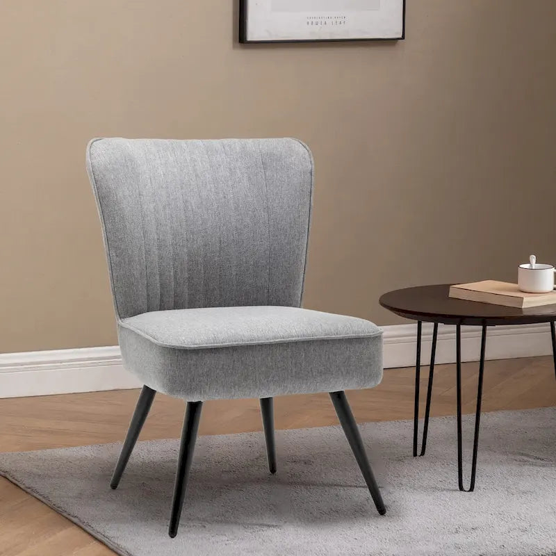 Armless Accent Chair Set of 2 , Living Room Chairs modern accent chairs for bedroom