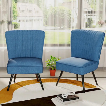 Armless Accent Chair Set of 2 , Living Room Chairs modern accent chairs for bedroom