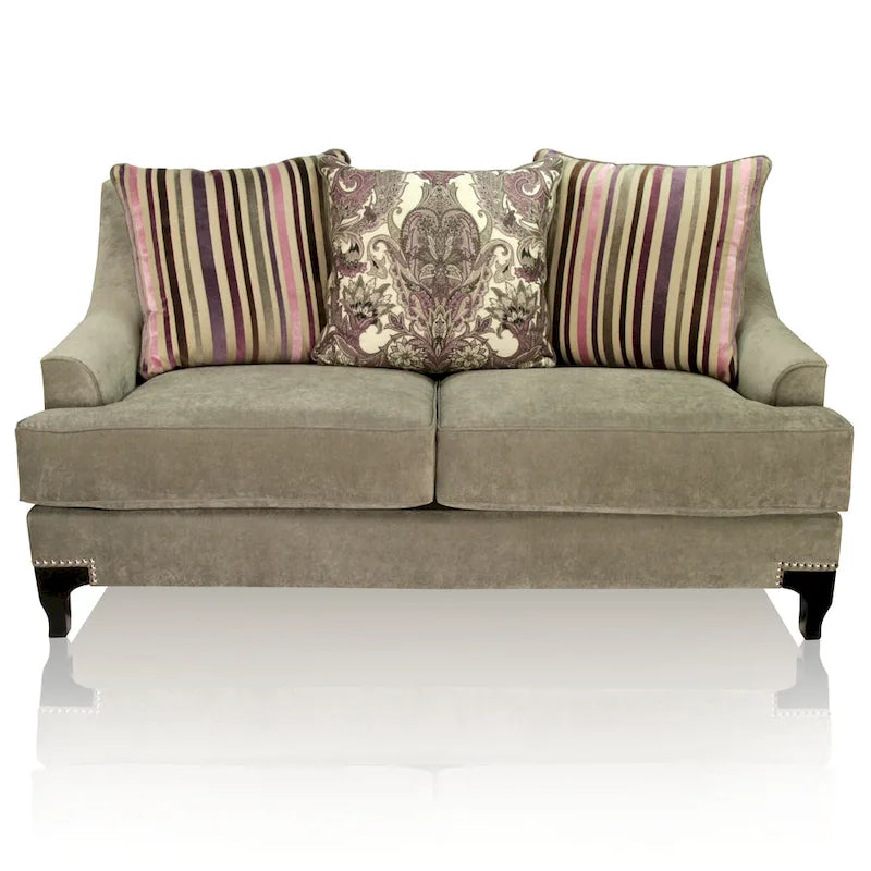 Gisc Contemporary Fabric Padded Nailhead Loveseat by Furniture of America