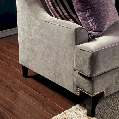 Gisc Contemporary Fabric Padded Nailhead Loveseat by Furniture of America