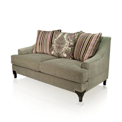 Gisc Contemporary Fabric Padded Nailhead Loveseat by Furniture of America