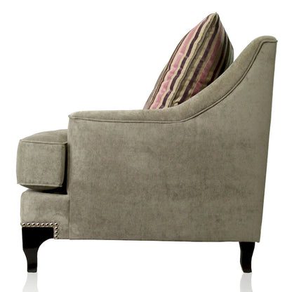 Gisc Contemporary Fabric Padded Nailhead Loveseat by Furniture of America