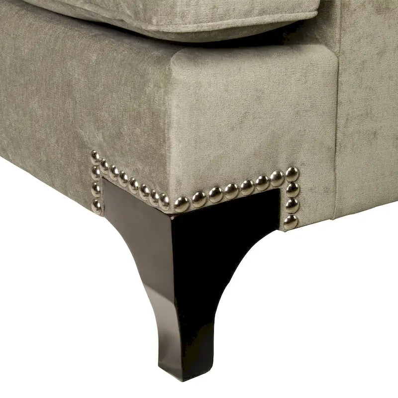 Gisc Contemporary Fabric Padded Nailhead Loveseat by Furniture of America