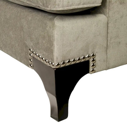 Gisc Contemporary Fabric Padded Nailhead Loveseat by Furniture of America