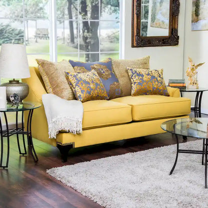 Gisc Contemporary Fabric Padded Nailhead Loveseat by Furniture of America