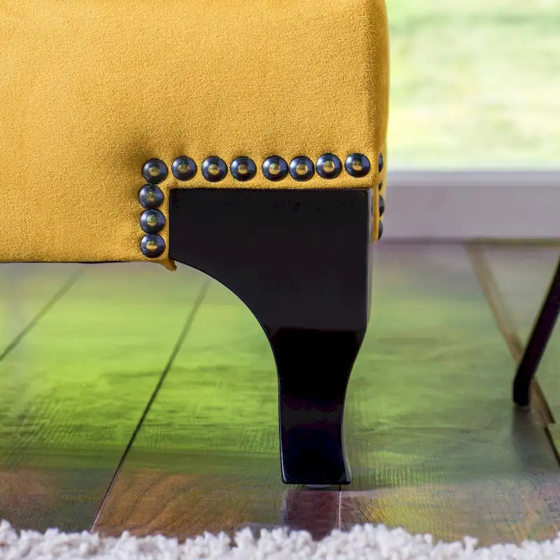 Gisc Contemporary Fabric Padded Nailhead Loveseat by Furniture of America