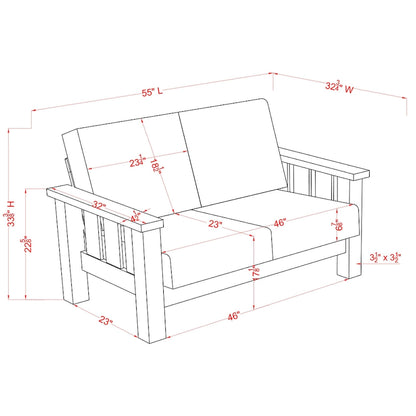 Jimo Rustic Oak and Linen Fabric 3-Piece Sofa Set by Furniture of America