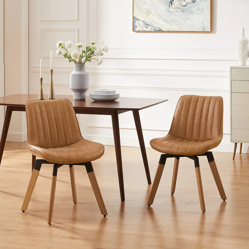 Art Leon Rustic Swivel Dining Chair (Set of 2)