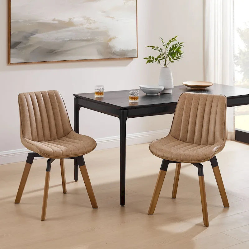 Art Leon Rustic Swivel Dining Chair (Set of 2)