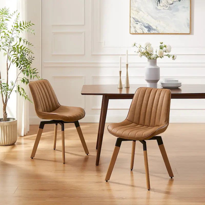 Art Leon Rustic Swivel Dining Chair (Set of 2)