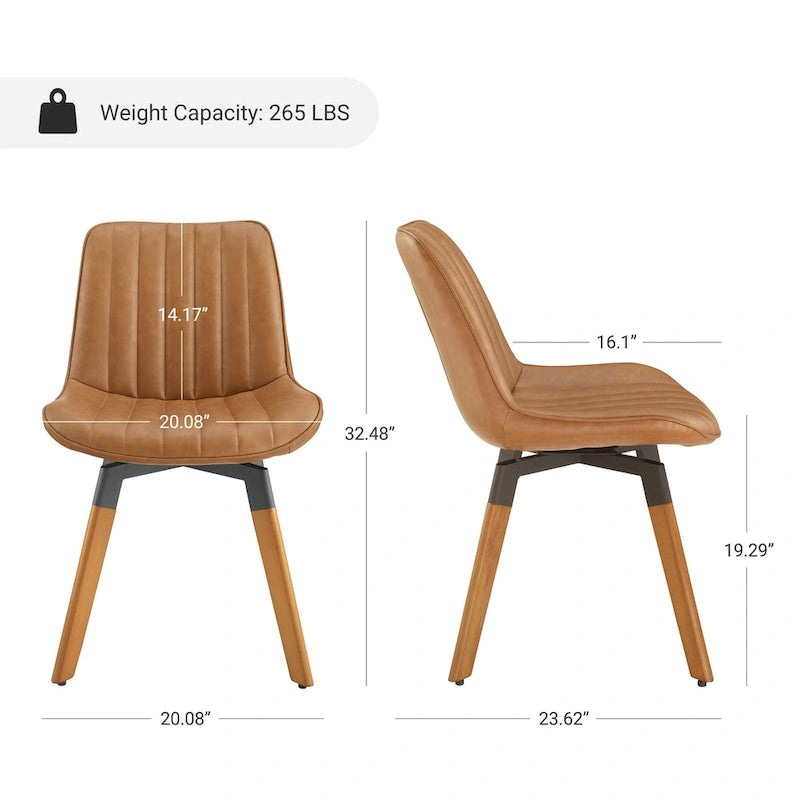 Art Leon Rustic Swivel Dining Chair (Set of 2)