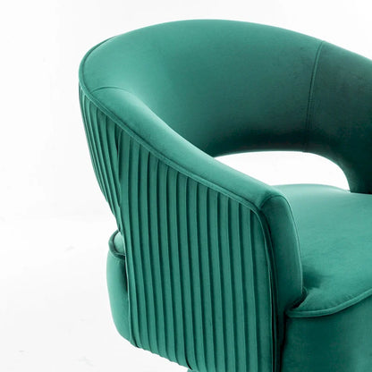 SEYNAR Modren Velvet 360 Degree Swivel Accent Arm Barrel Chair Set of 2 for Living Room