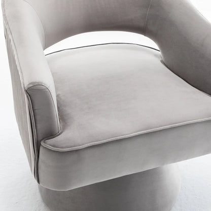 SEYNAR Modren Velvet 360 Degree Swivel Accent Arm Barrel Chair Set of 2 for Living Room