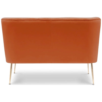 Farrah Upholstered Velvet Polyester 46 Wide Loveseat - Armless/ Scalloped Back