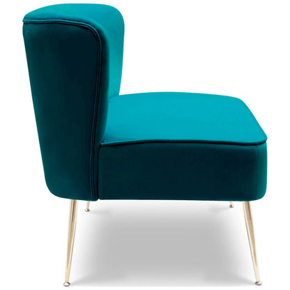 Farrah Upholstered Velvet Polyester 46 Wide Loveseat - Armless/ Scalloped Back