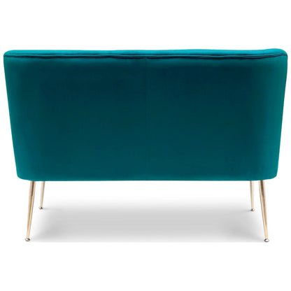 Farrah Upholstered Velvet Polyester 46 Wide Loveseat - Armless/ Scalloped Back