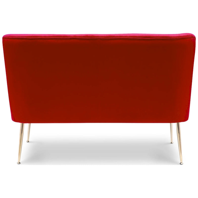 Farrah Upholstered Velvet Polyester 46 Wide Loveseat - Armless/ Scalloped Back