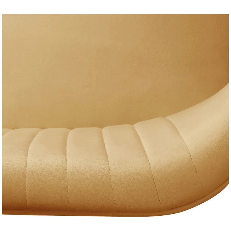 Farrah Upholstered Velvet Polyester 46 Wide Loveseat - Armless/ Scalloped Back