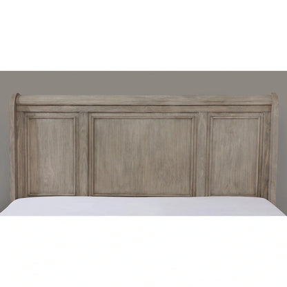 Nahkohe Transitional Grey Wood 3-Piece Storage Sleigh Bed, Nightstand and Dresser Set with USB by Carbon Loft