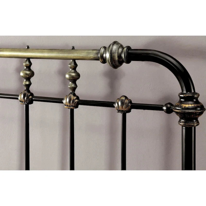 Furniture of America Pall Industial Black Metal Panel Bed